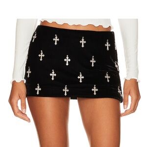 Antonia embellished mini skirt from LOBA with crosses (cross mini skirt)
